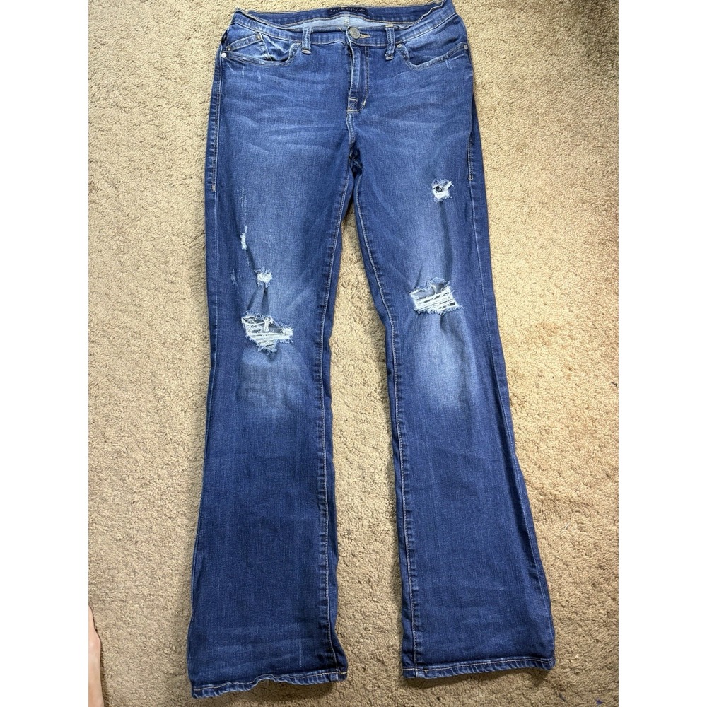 Rock Republic Kassandra Jeans Women 12 Distressed Bootcut Mid Rise